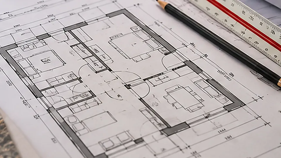 Planimetri apartamenti me organizimin e dhomave