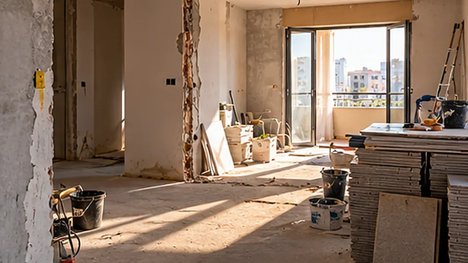 Apartament gjatë fazës së rikonstruksionit të brendshëm